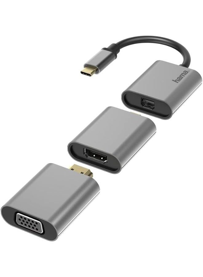 هاما محول الفيديو  من هاما 6 في 1، "Connect2Go"، USB-C، Mini-DisplayPort، HDMI™، VGA - Image 1